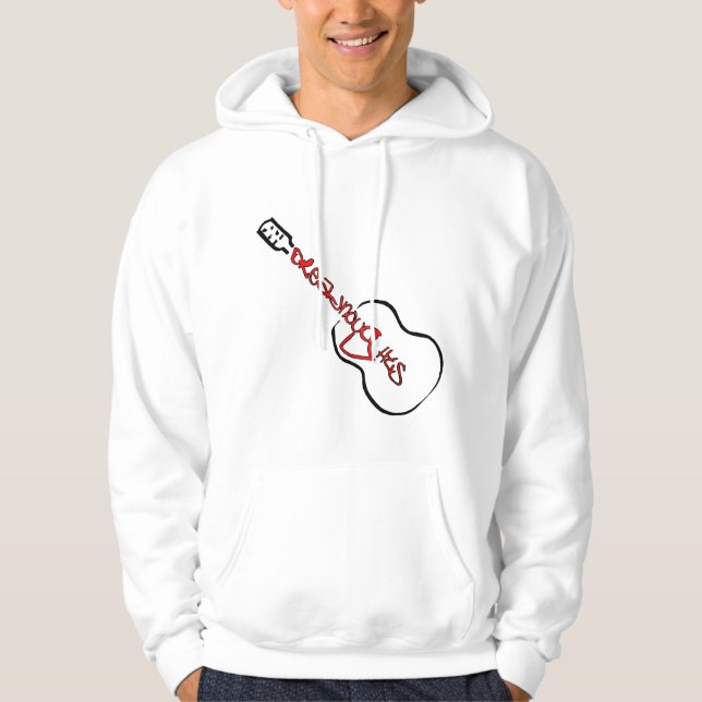 Akustikgitarre Abstraktes Logo rot Hoodie (Vorderseite)