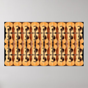 Akustikgitarre-Collagen-Plakat-Druck Poster