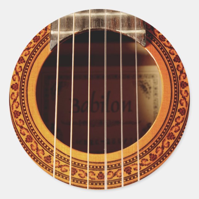Akustikgitarre-Detail Runder Aufkleber (Vorderseite)