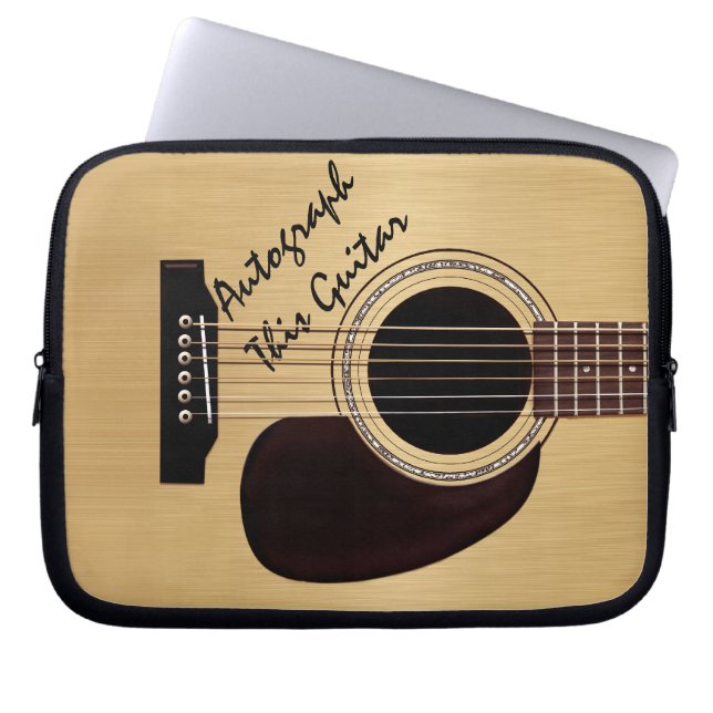 Akustikgitarre-Gewohnheits-Autogramm Laptopschutzhülle (Vorderseite)