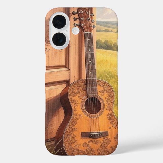 Akustikgitarre iPhone 16 Hülle (Rückseite)