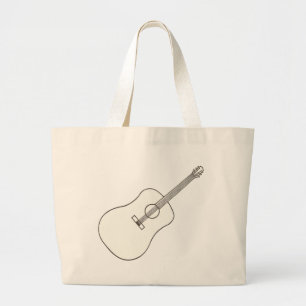 Akustikgitarre, Konturkunst, die Taschen zeichnet