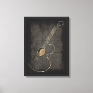 Akustikgitarre-Logo-Leinwand-Wand-Kunst Leinwanddruck