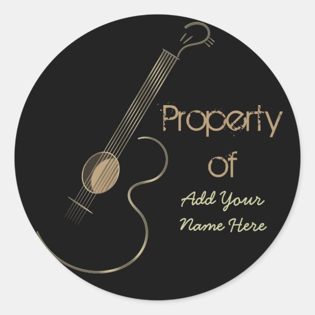 Akustikgitarre-Logo-personalisierte Aufkleber (Vorderseite)