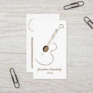 Akustikgitarre-Logo-Visitenkarte-Schablone Visitenkarte