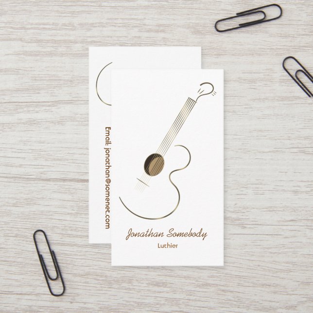 Akustikgitarre-Logo-Visitenkarte-Schablone Visitenkarte (Vorderseite/Rückseite Beispiel)
