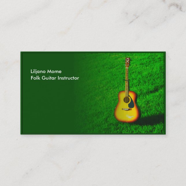 Akustikgitarre-Musikindustrie-Karten-Schablone Telefonnummerkarte (Vorderseite)