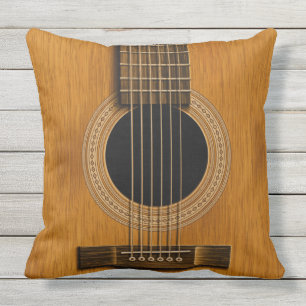 Akustikgitarre-natürliches hölzernes Musik-Kissen Kissen Für Draußen