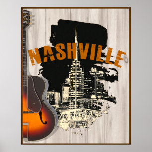 Akustikgitarre-Plakat Nashvilles Poster