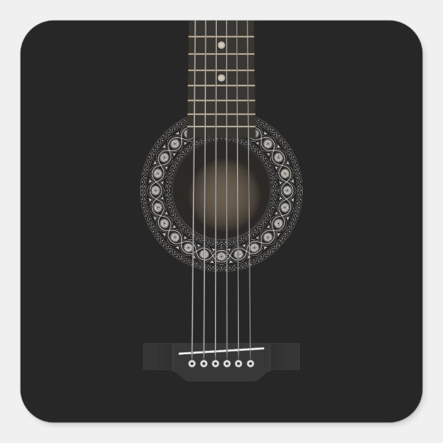 Akustikgitarre Quadratischer Aufkleber (Vorderseite)