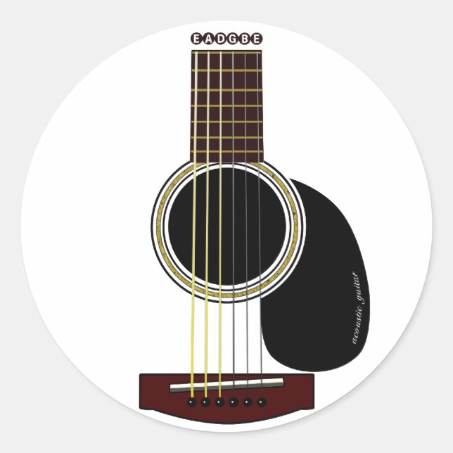 Akustikgitarre Runder Aufkleber (Vorderseite)
