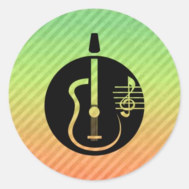 Akustikgitarre Runder Aufkleber (Vorderseite)