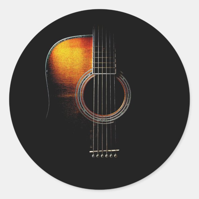 Akustikgitarre Runder Aufkleber (Vorderseite)