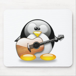 Akustikgitarre Tux (Linux Tux) Mousepad
