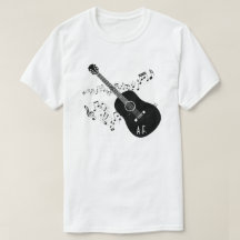 Akustikgitarre u. Musiknoten-personalisiertes