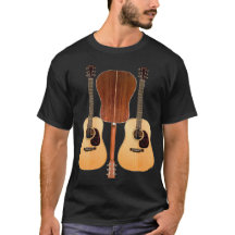 Akustikgitarre-vorderes und hinteres Shirt