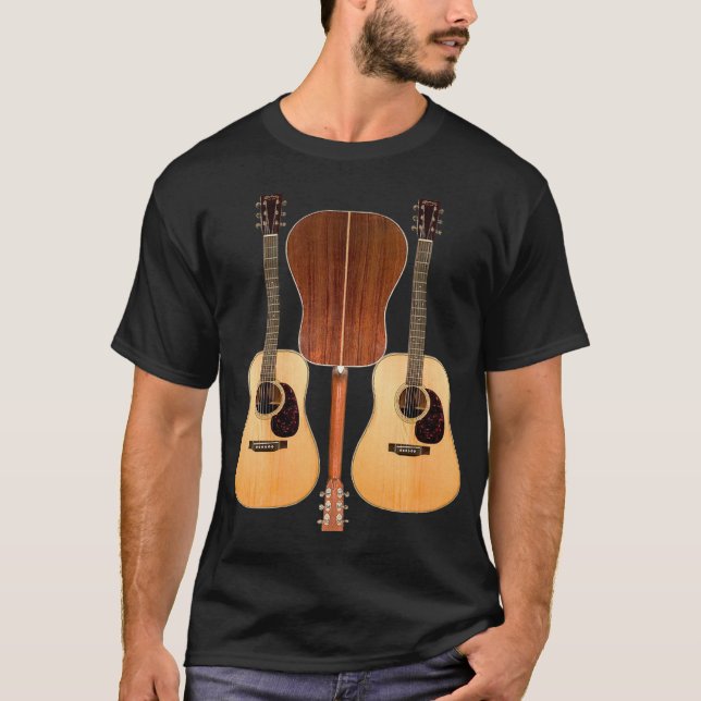 Akustikgitarre-vorderes und hinteres Shirt (Vorderseite)