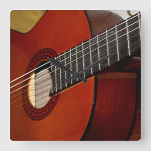 Akustikgitarre-Wanduhr Quadratische Wanduhr