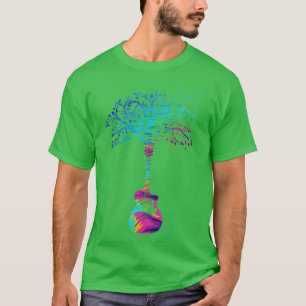 Akustikgitarren-Baum Abstract Texture Thema T-Shirt