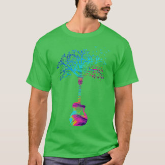 Akustikgitarren-Baum Abstract Texture Thema T-Shirt