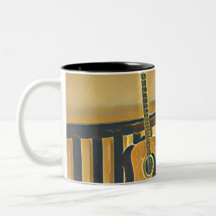 Akustikgitarrist Zweifarbige Tasse