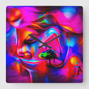 Akustikophobie 2 quadratische wanduhr