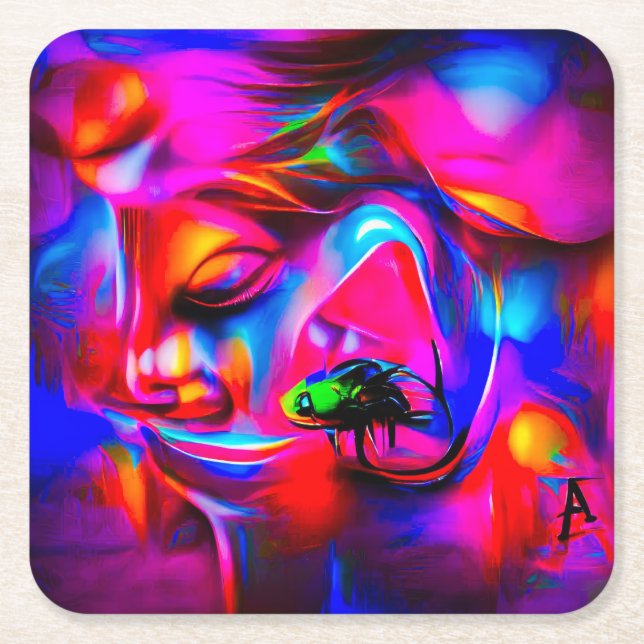 Akustikophobie 2 rechteckiger pappuntersetzer (Vorderseite)