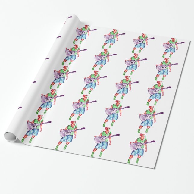 Akustikspielerin Sängerin Geschenkpapier (Ungerollt)