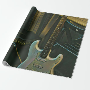 akustische Bass-Elektrogitarre-Geschenk Geschenkpapier