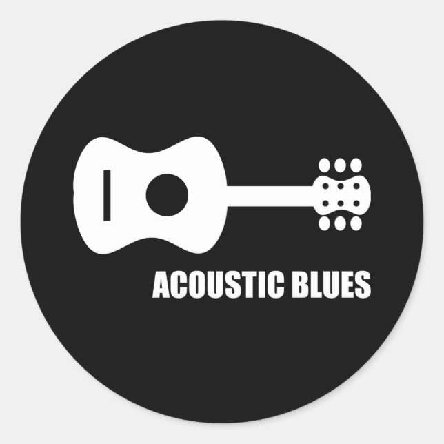 Akustische Blues Runder Aufkleber (Vorderseite)