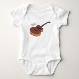 Akustische Gitarre-Cartoon-Abbildung Baby Strampler