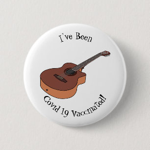 Akustische Gitarre-Cartoon-Abbildung Button