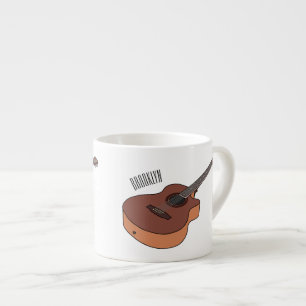 Akustische Gitarre-Cartoon-Abbildung Espressotasse