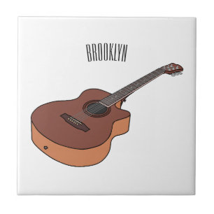 Akustische Gitarre-Cartoon-Abbildung Fliese
