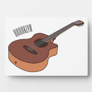Akustische Gitarre-Cartoon-Abbildung Fotoplatte