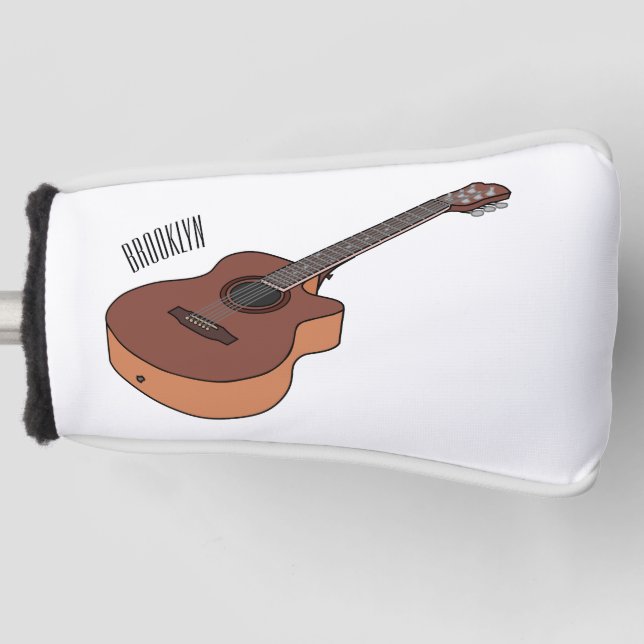 Akustische Gitarre-Cartoon-Abbildung Golf Headcover (Vorderseite)