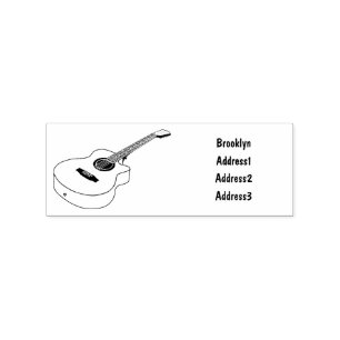 Akustische Gitarre-Cartoon-Abbildung Gummistempel