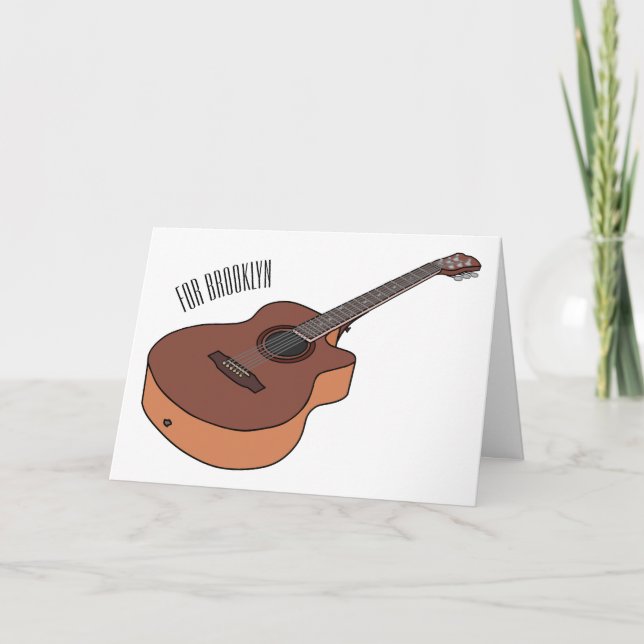 Akustische Gitarre-Cartoon-Abbildung Karte (Vorderseite)