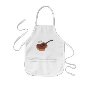 Akustische Gitarre-Cartoon-Abbildung Kinderschürze