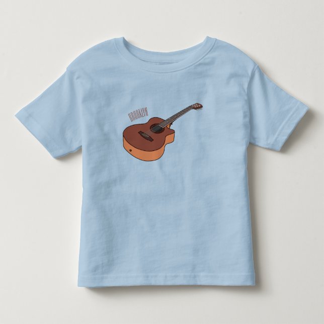 Akustische Gitarre-Cartoon-Abbildung Kleinkind T-shirt (Vorderseite)