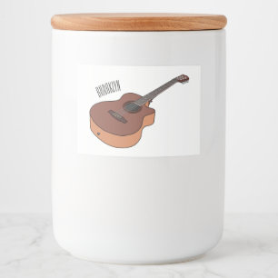 Akustische Gitarre-Cartoon-Abbildung Lebensmitteletikett