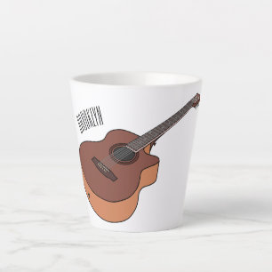 Akustische Gitarre-Cartoon-Abbildung Milchtasse