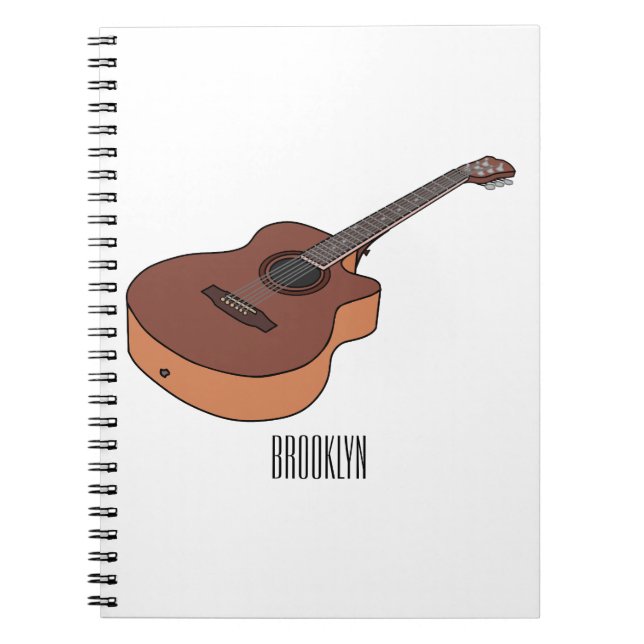 Akustische Gitarre-Cartoon-Abbildung Notizblock (Vorderseite)