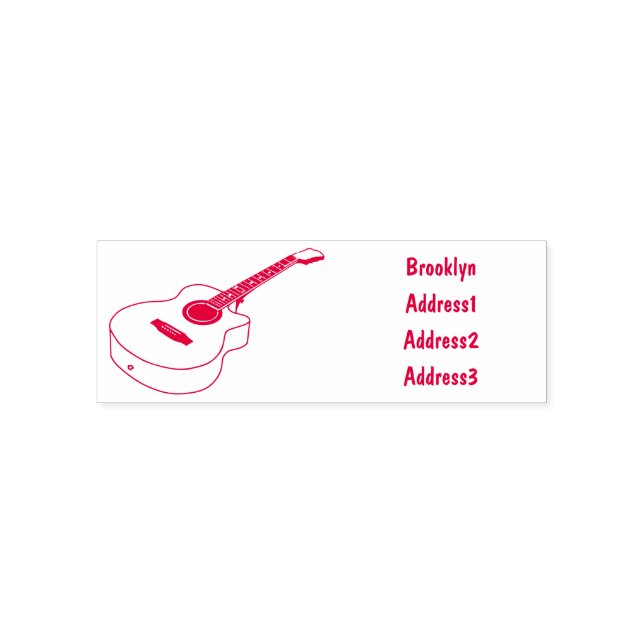 Akustische Gitarre-Cartoon-Abbildung Permastempel (Design)