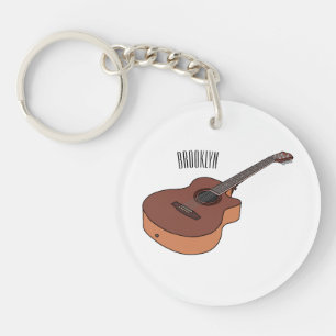 Akustische Gitarre-Cartoon-Abbildung Schlüsselanhänger