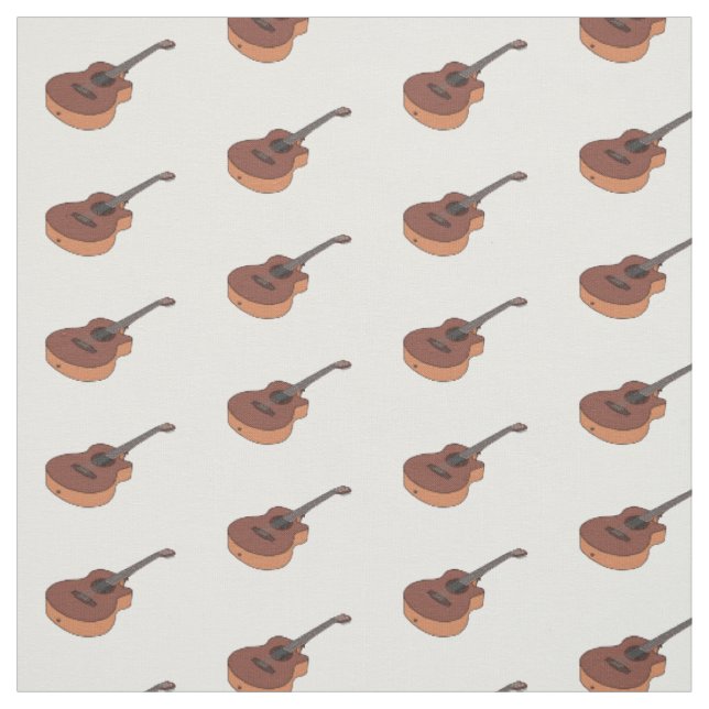 Akustische Gitarre-Cartoon-Abbildung Stoff (Muster)