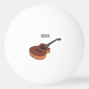 Akustische Gitarre-Cartoon-Abbildung Tischtennisball