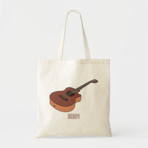 Akustische Gitarre-Cartoon-Abbildung Tragetasche