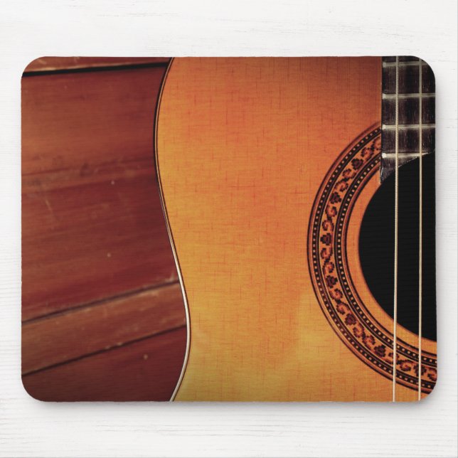 Akustische Gitarre-Holzmusikkunst Mousepad (Vorne)