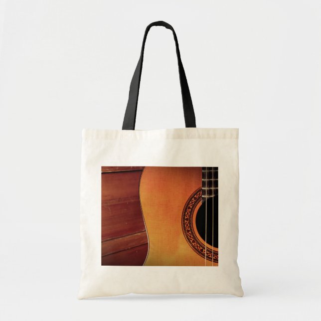 Akustische Gitarre-Holzmusikkunst Tragetasche (Vorne)